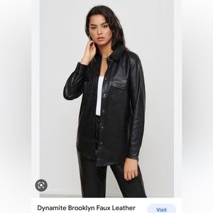 DYNAMITE leather shacket